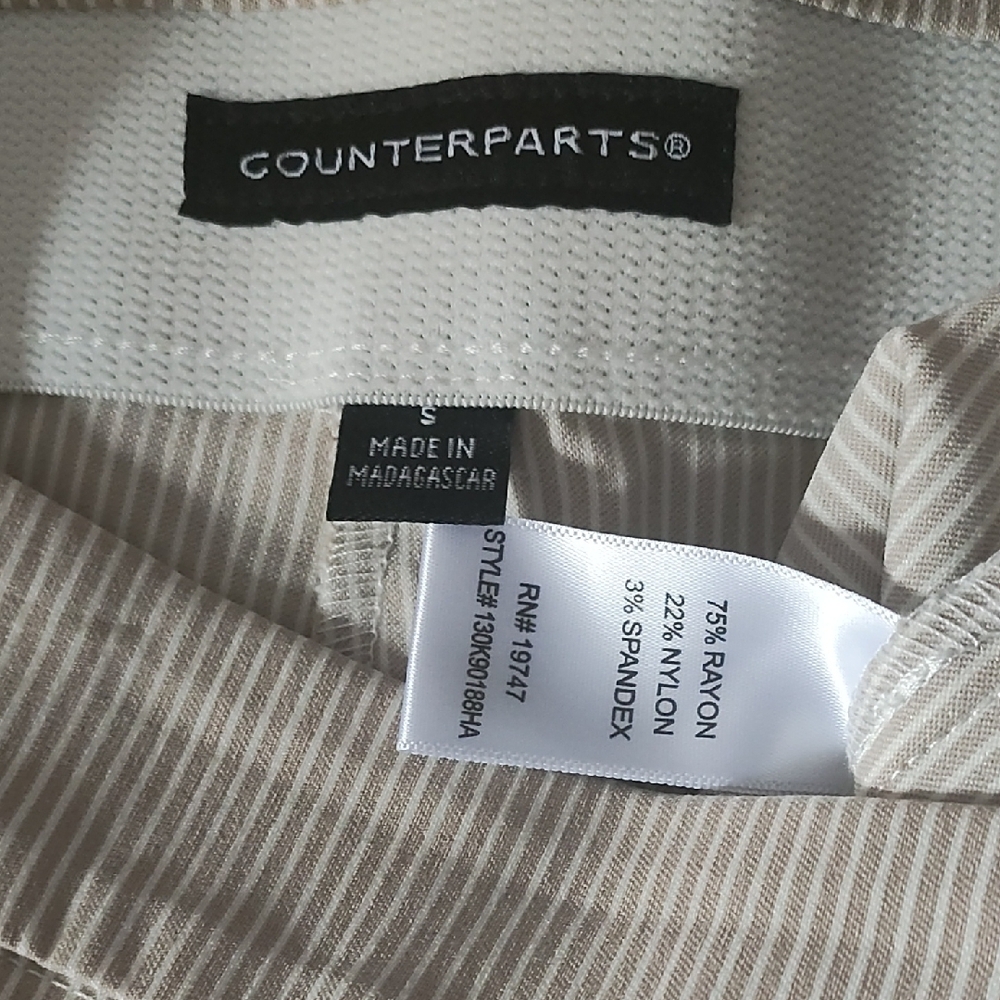 Counterparts Women's Cream with White Pin Striped Pants - Picture 17 of 17